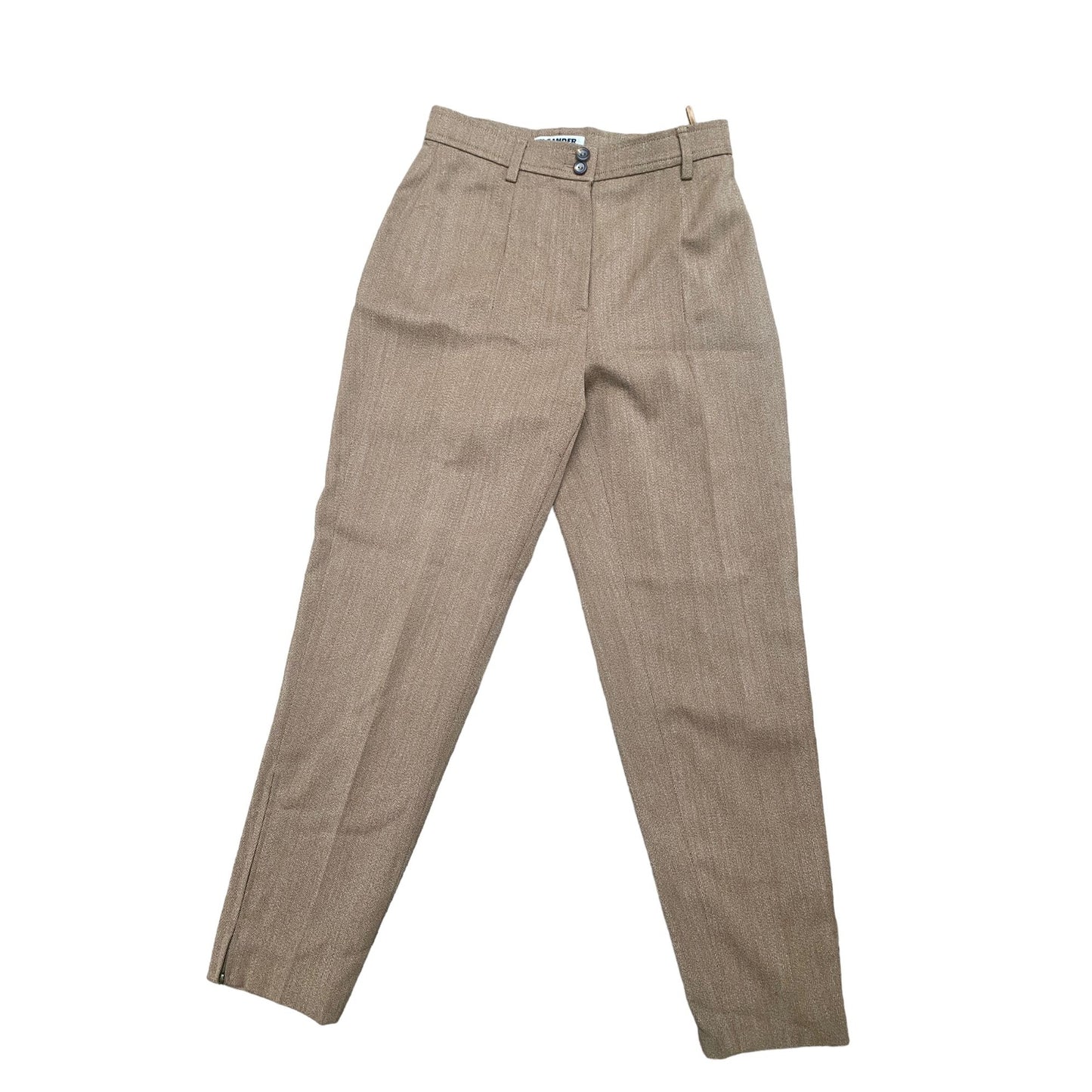 Brown Wool High Waist Pants