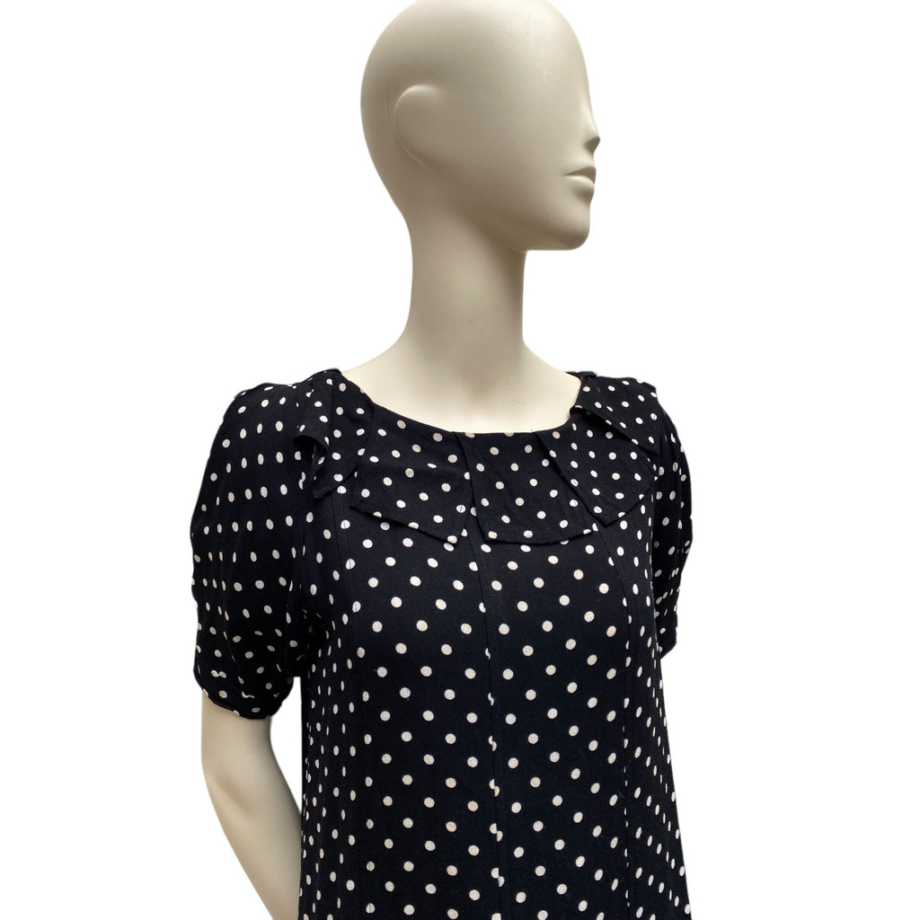 Vintage 1970s Black Dot Dress