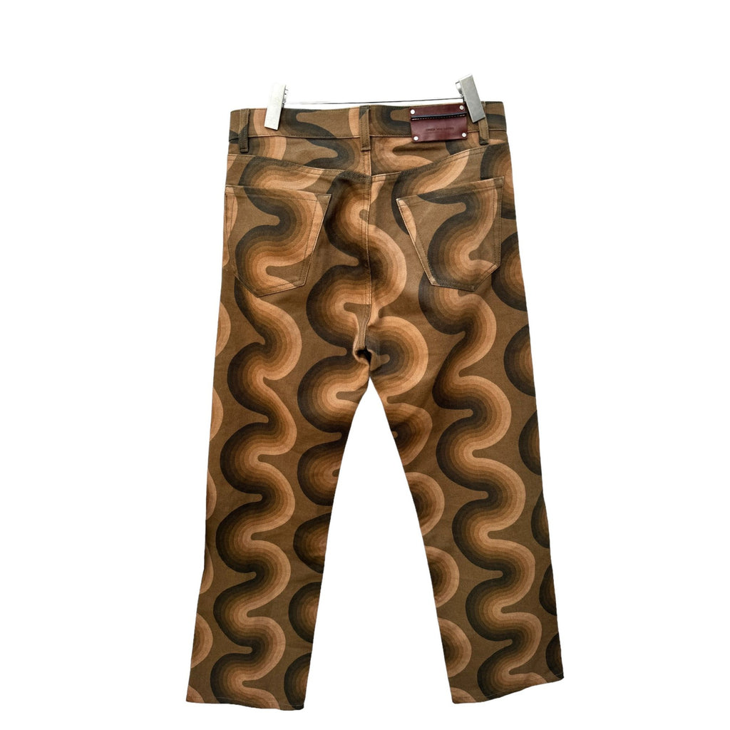 Verner Panton  Brown Cotton Wave Denim Pants