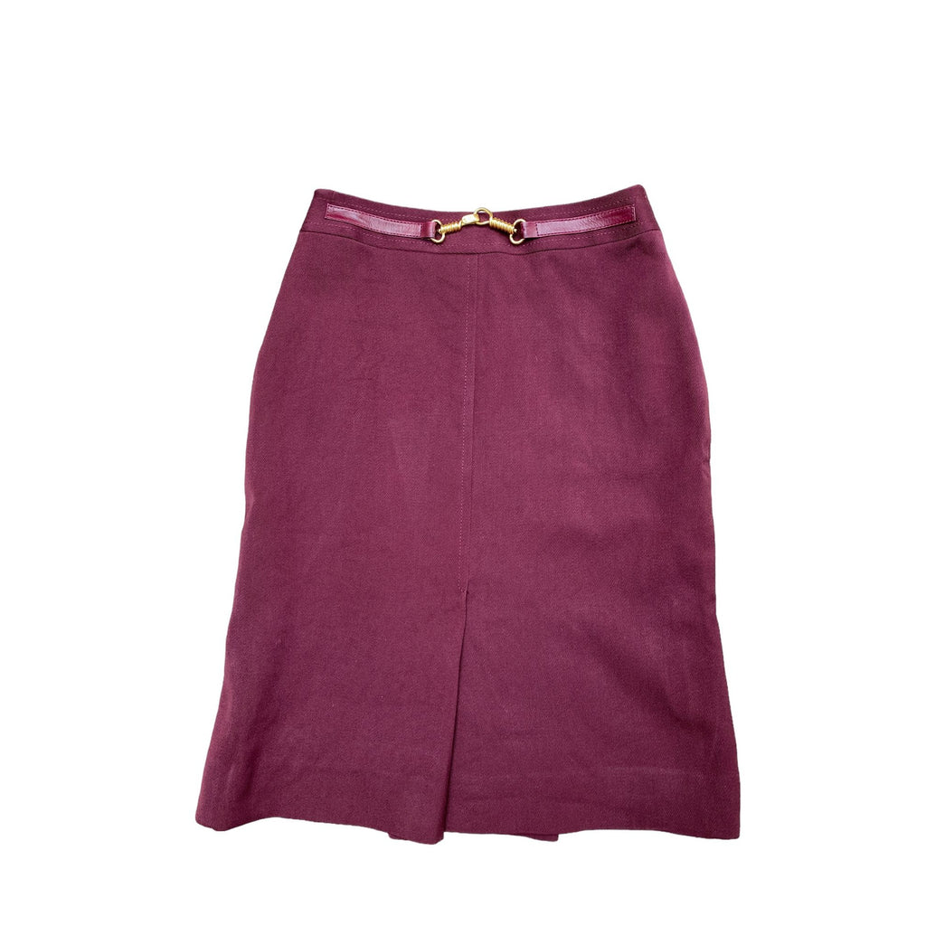 Burgundy Wool Skirt