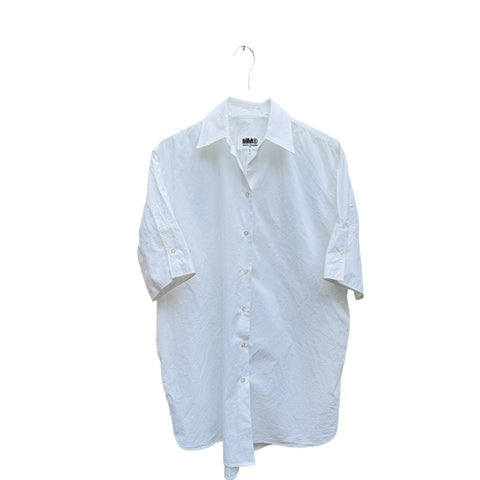 White Oversized Short Sleeves Shirt