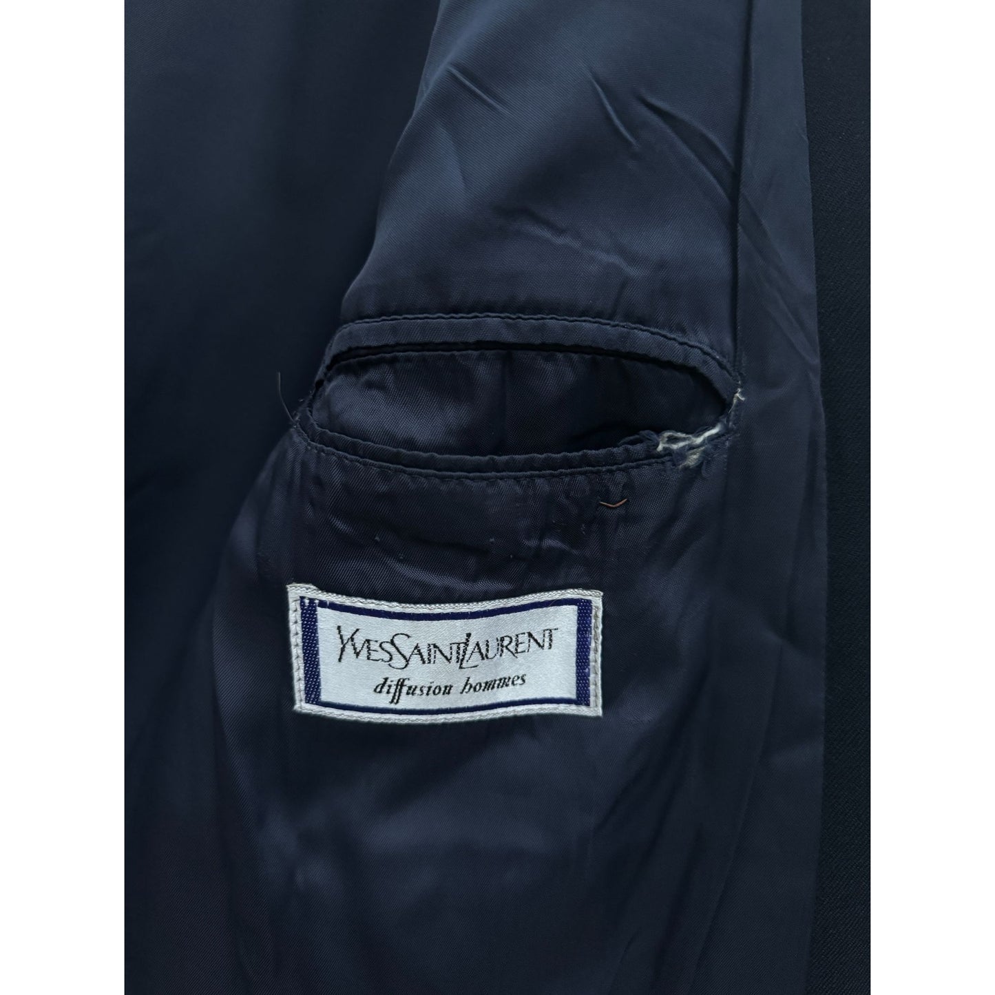 Navy Wool Double-Breasted Blazer