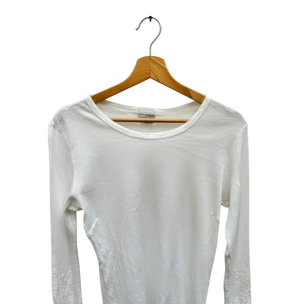 White Ribbed Longsleeves