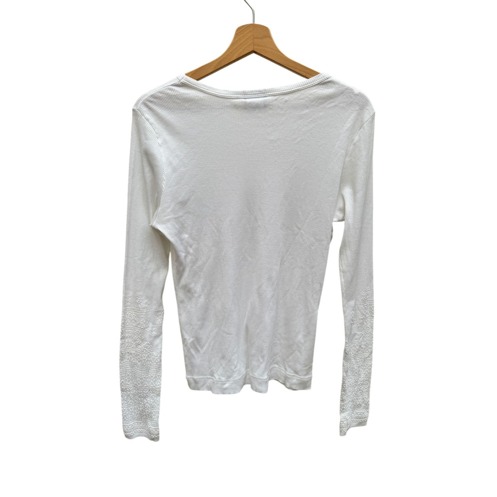 White Ribbed Longsleeves