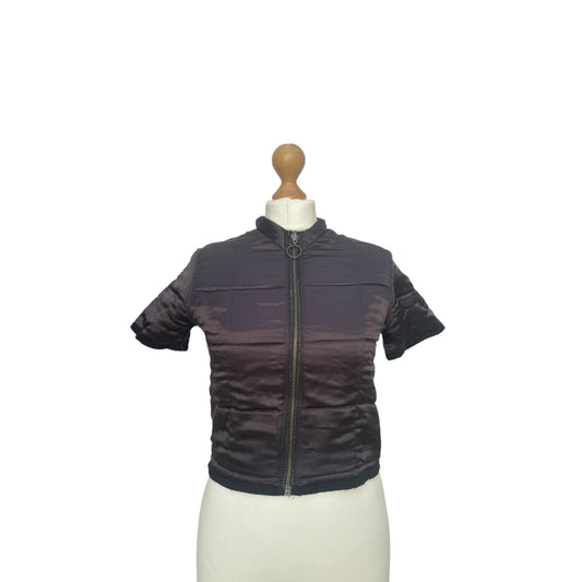 1990s Vintage Brown Nylon Top