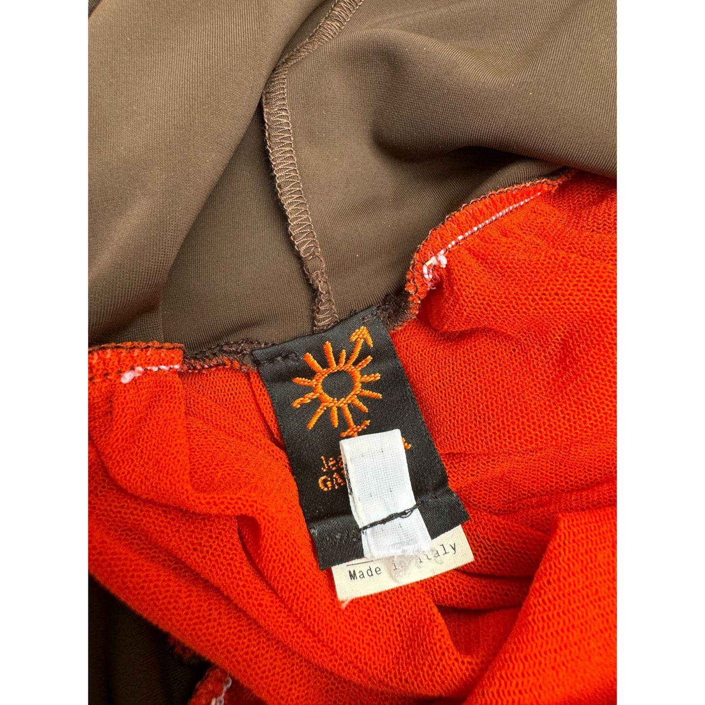 Vintage Orange Mesh Wide Pants