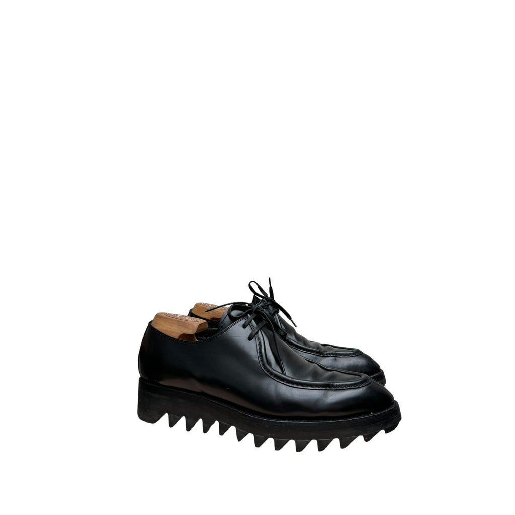 Black Leather Monolith Derbies Shoes