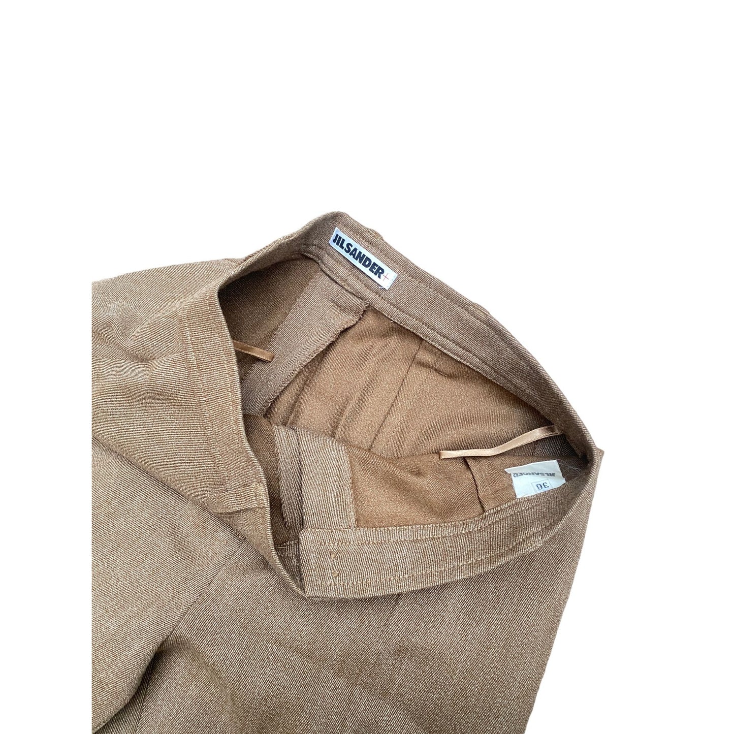 Brown Wool High Waist Pants