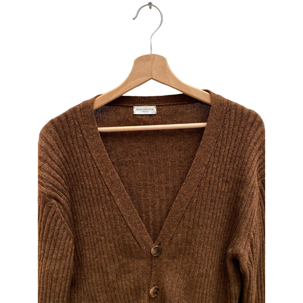 Brown Long Wool Cardigan Unisex