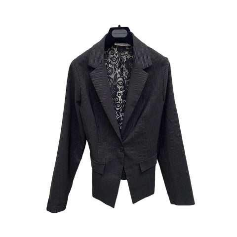 Vintage 1970s  Black Fusion Laced up Blazer Jacket