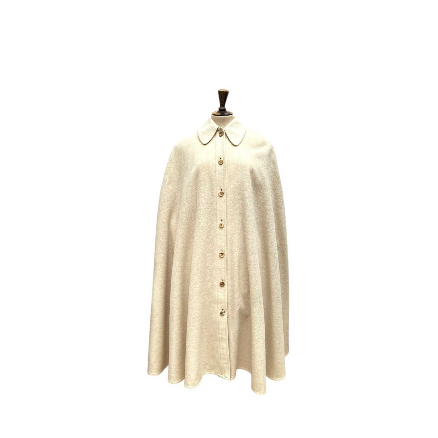 1970s Ecru Wool Cape 