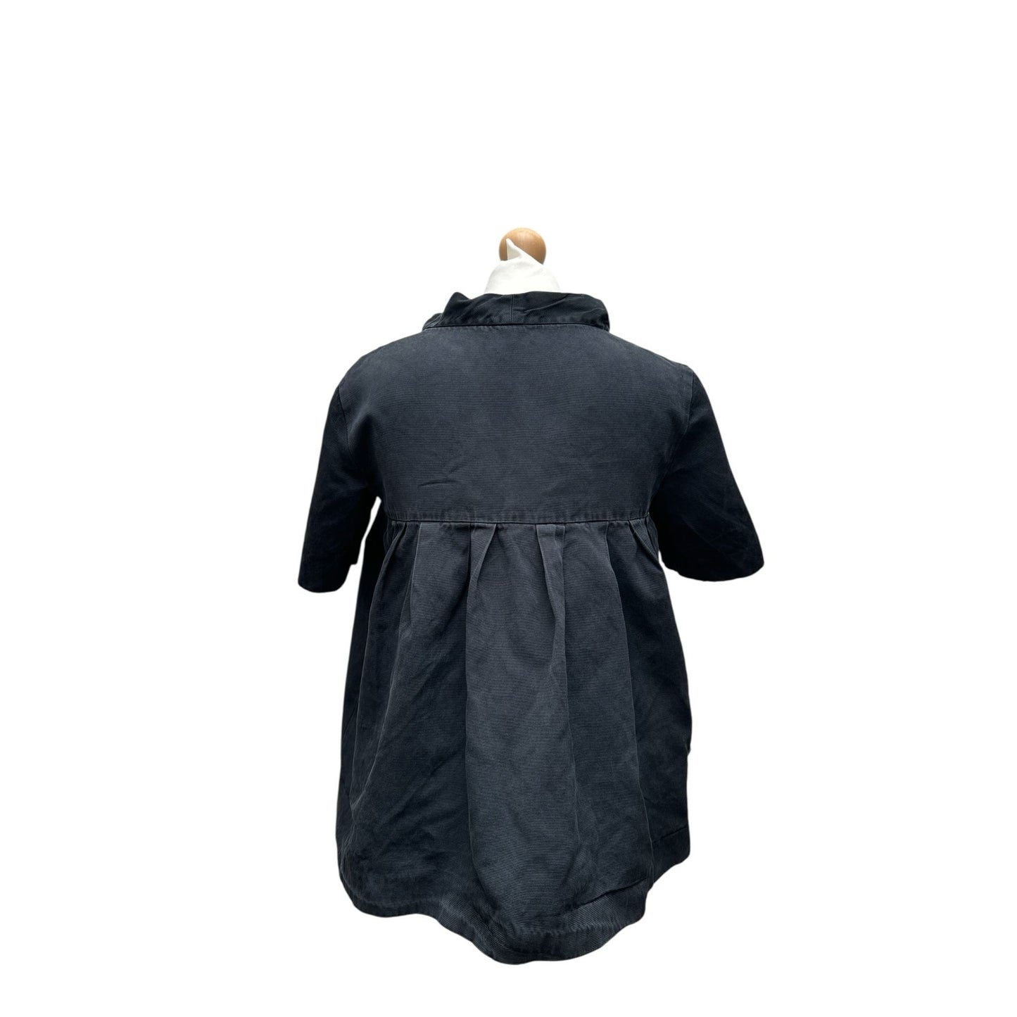 Black Silk Pleated Babydoll Top