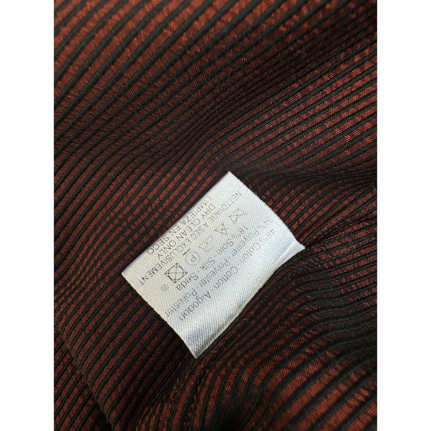 Hermes Vintage Red Lamé Striped Shirt Size 40 (fits a Men’s Medium)