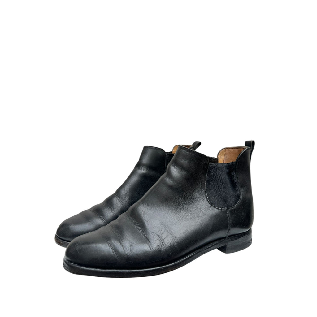 Black leather chelsea boots