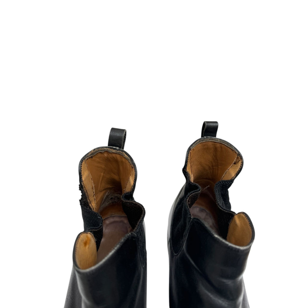 Black leather chelsea boots