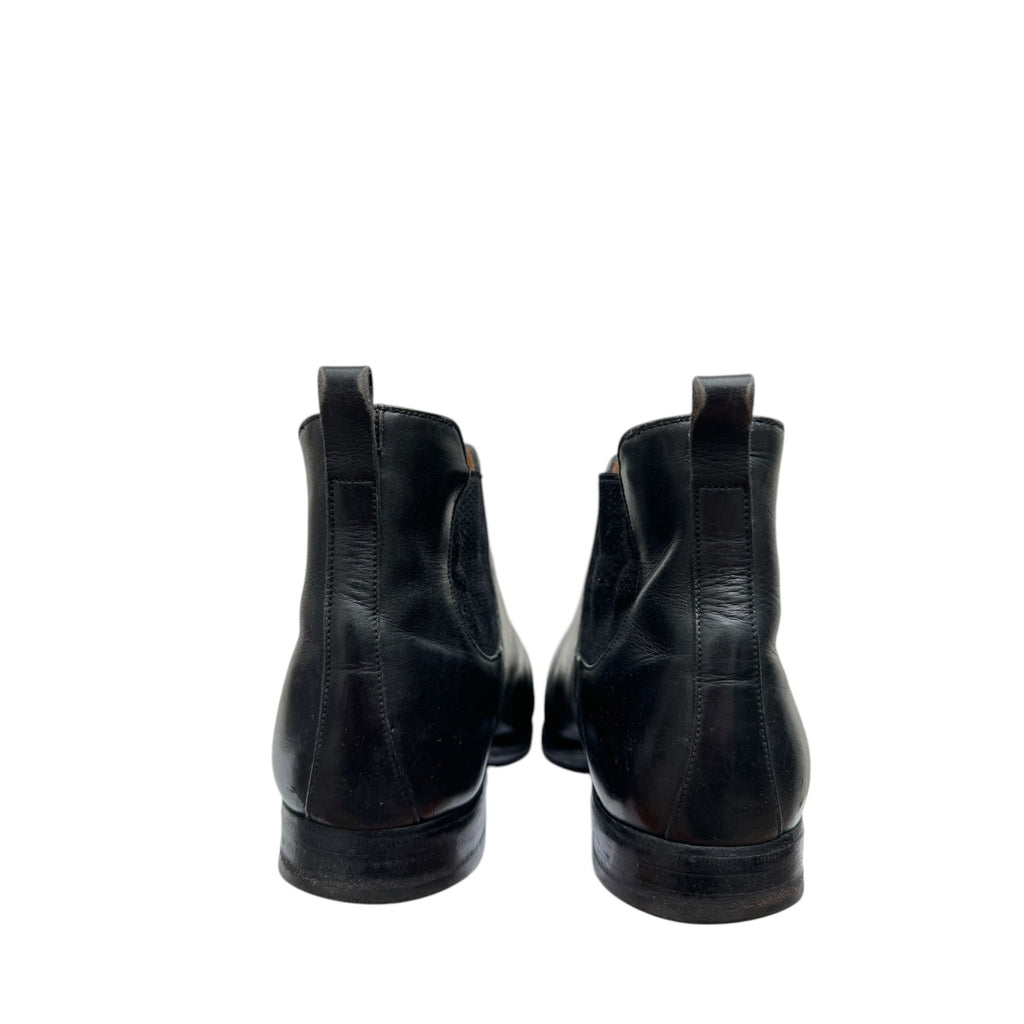 Black leather chelsea boots