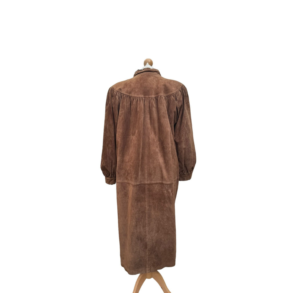 Vintage 1980s Brown suede Fur lining coat