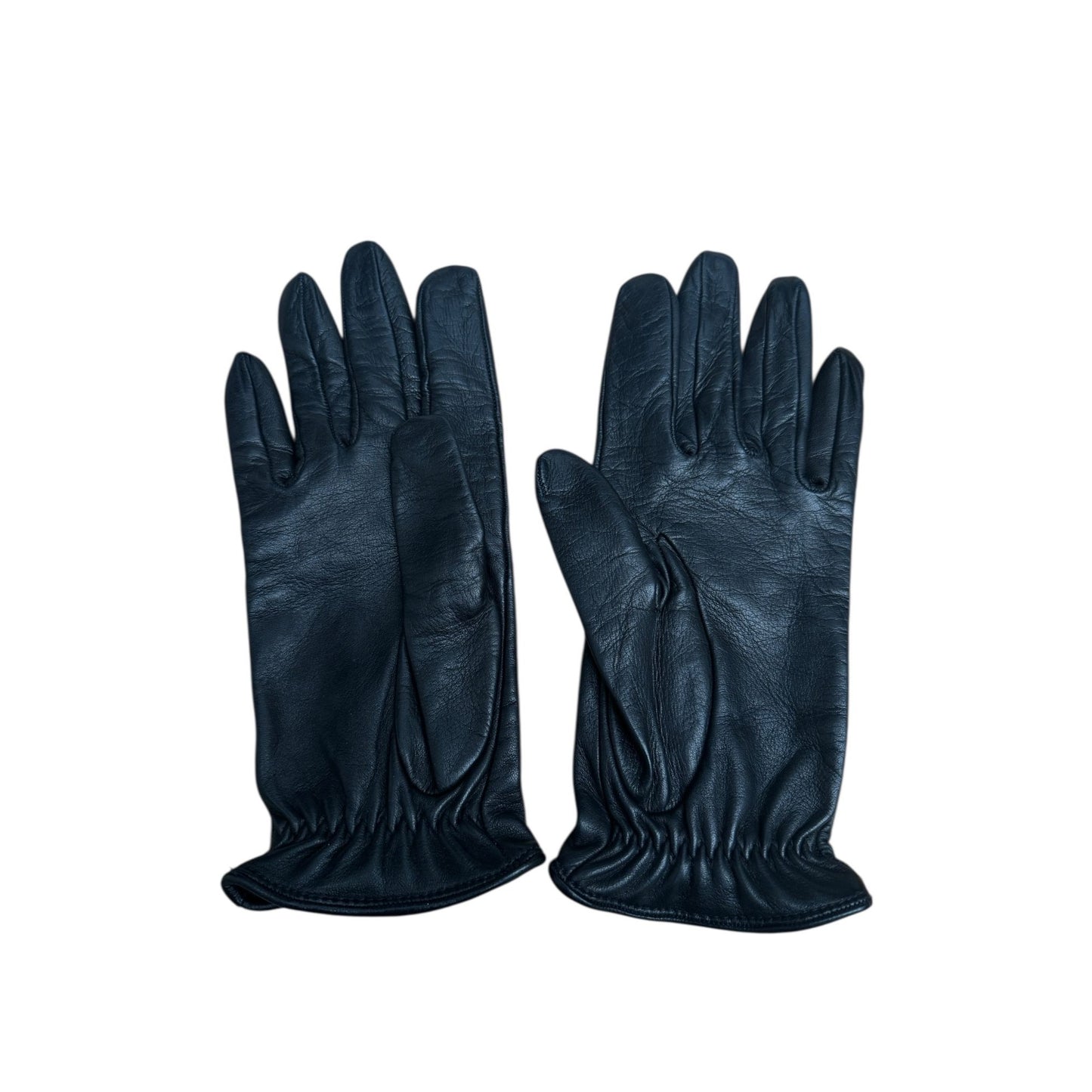 Women Black Leather Gloves 