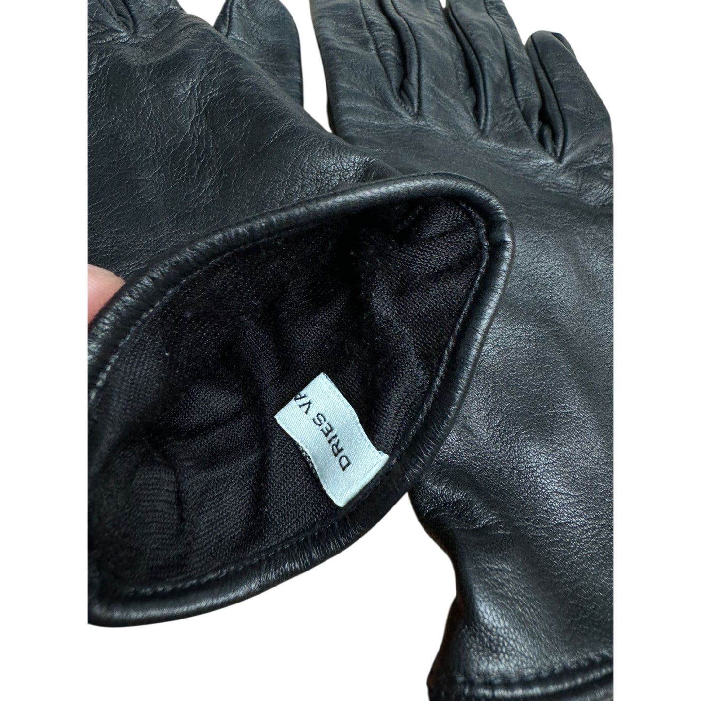 Women Black Leather Gloves 