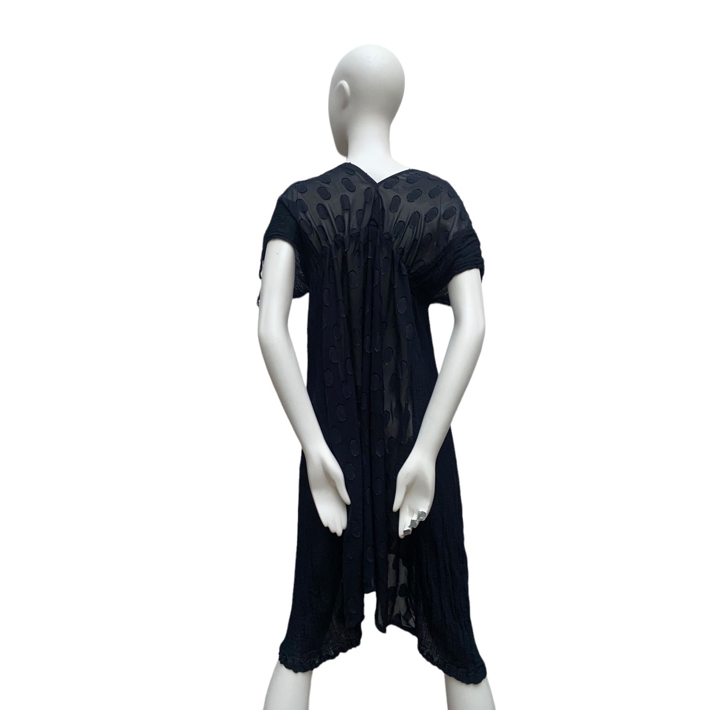 Vintage Black Dot Midi Evening Dress
