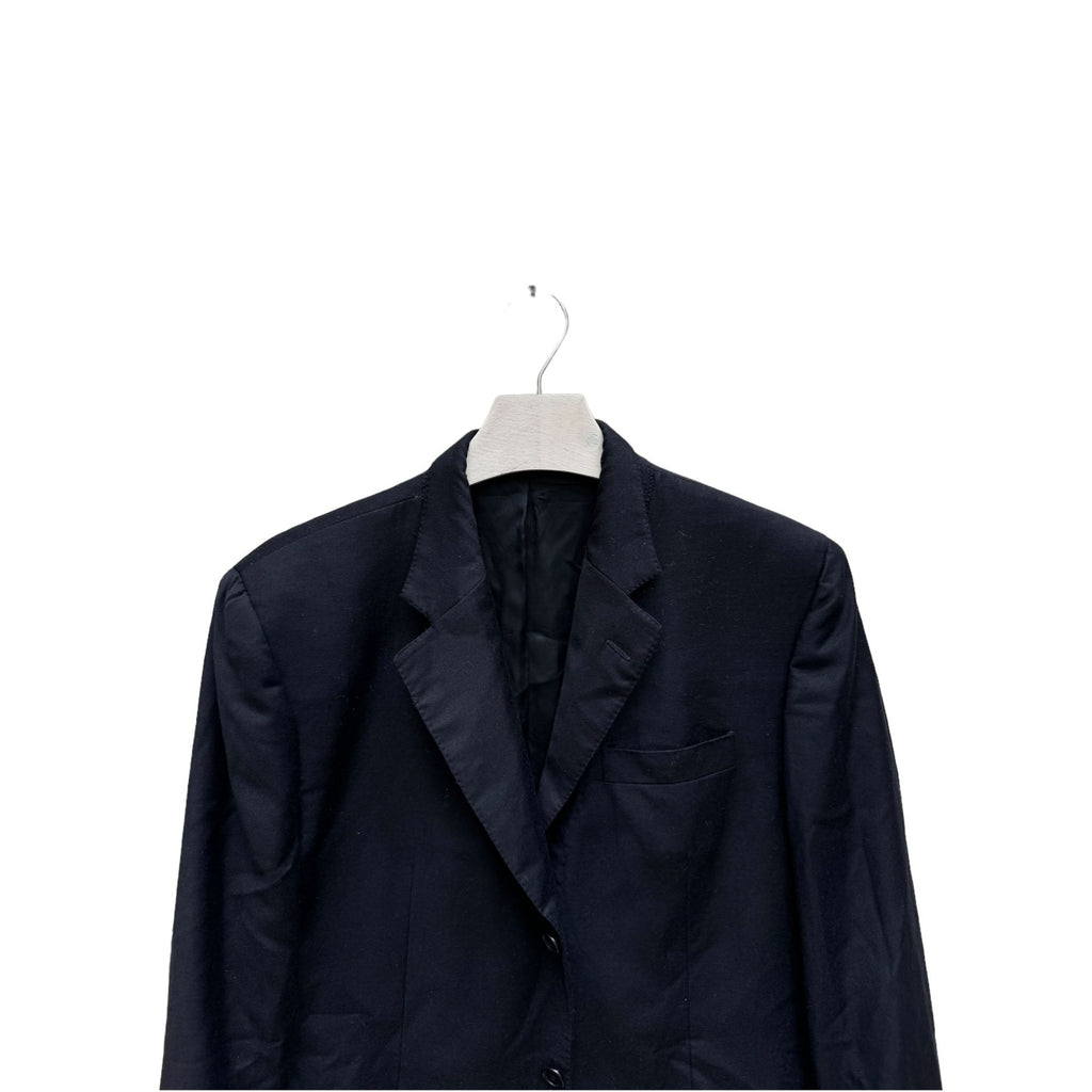 Dark Navy Striped Wool Blazer Jacket