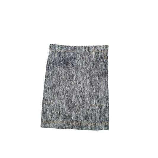 Pleats Please Navy Blue Trompe l’oeil Denim Skirt