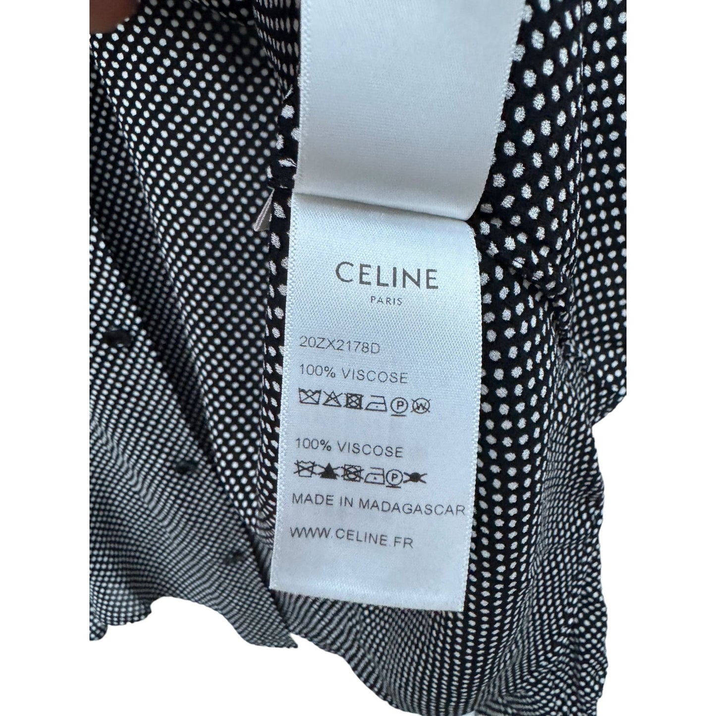 By Hedi Slimane  Black White Dot Shirt