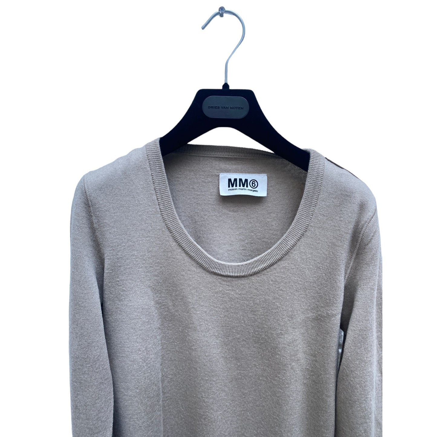 Beige Black Wool Dress  Longsleeves