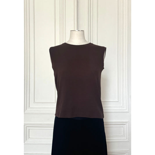 Hermes by Martin Margiela Brown Sleeveless Cotton Top