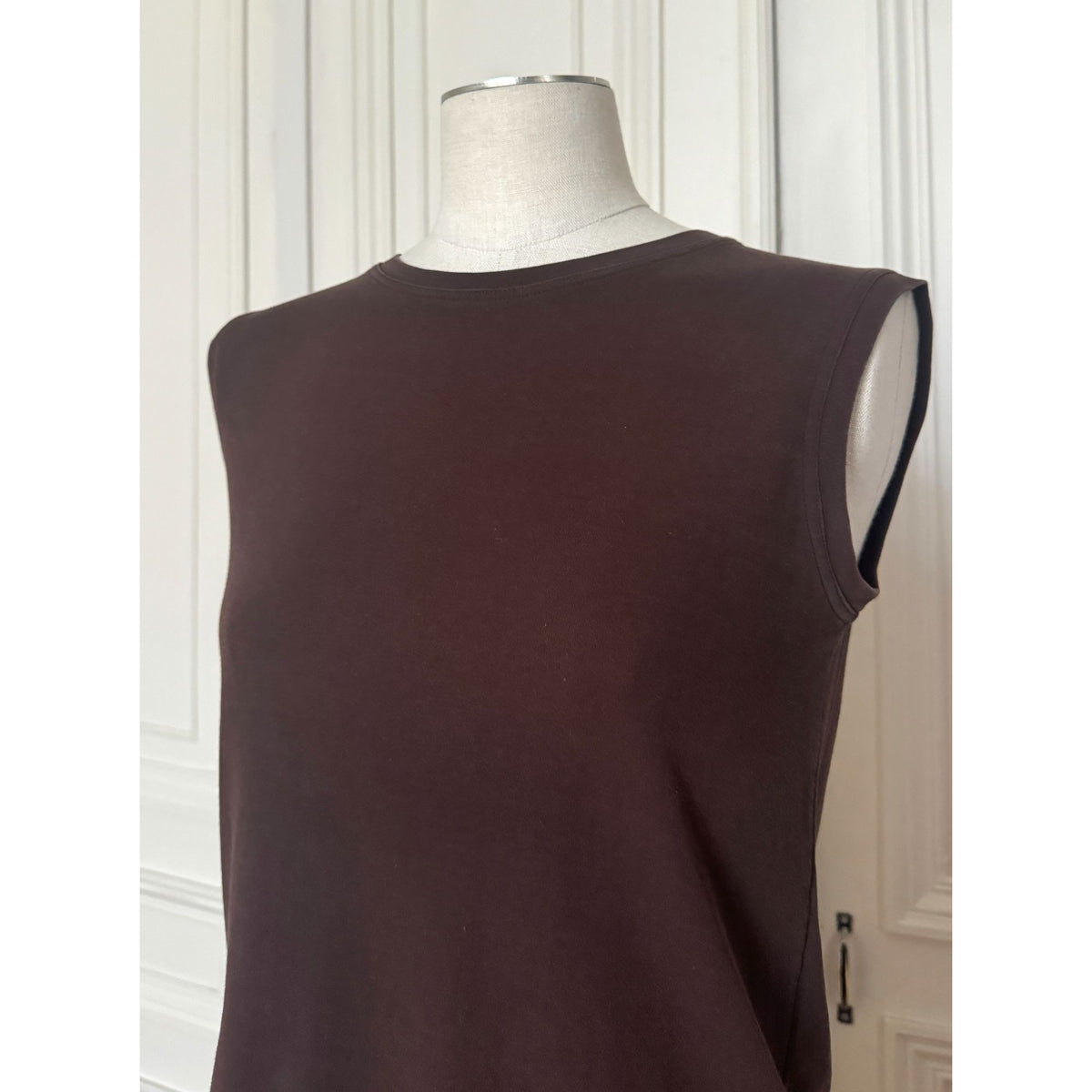 Hermes by Martin Margiela Brown Sleeveless Cotton Top
