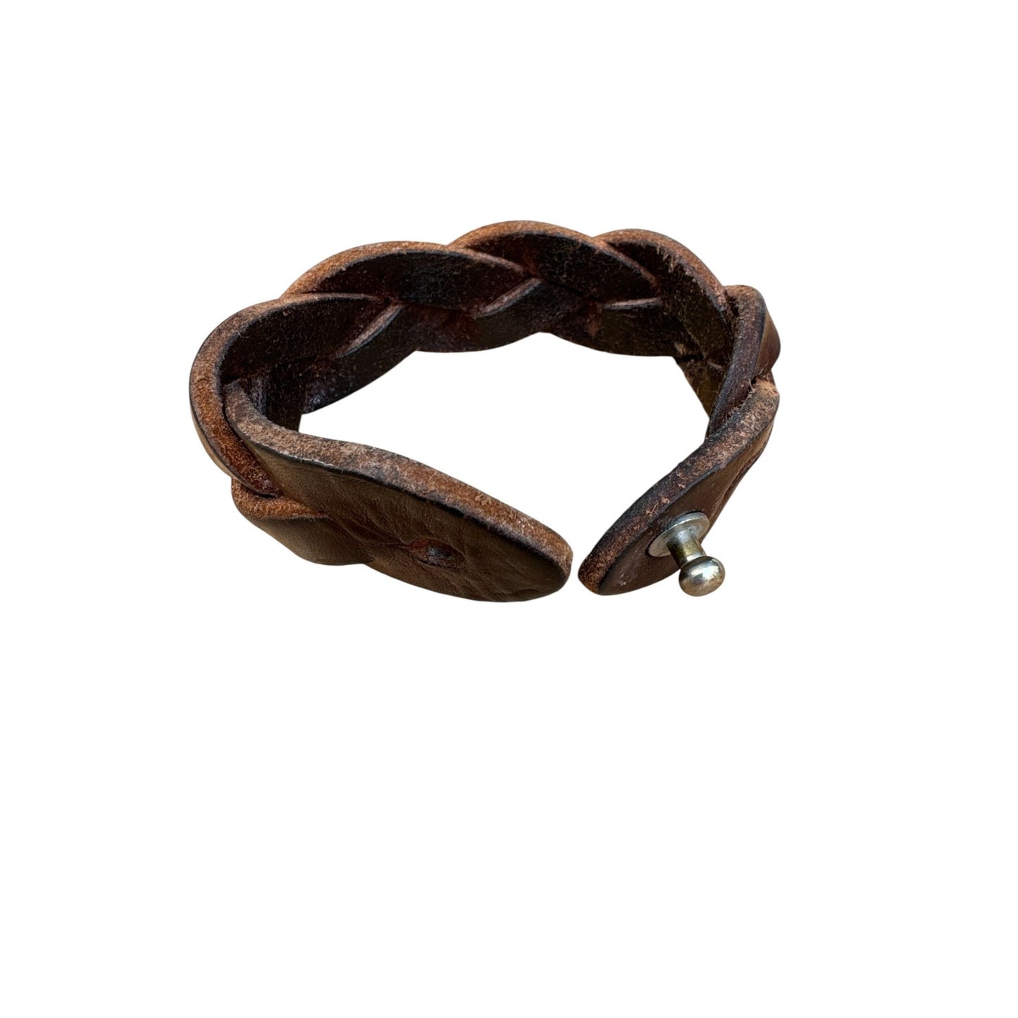 Vintage 1999 Brown Braided Leather Bracelet