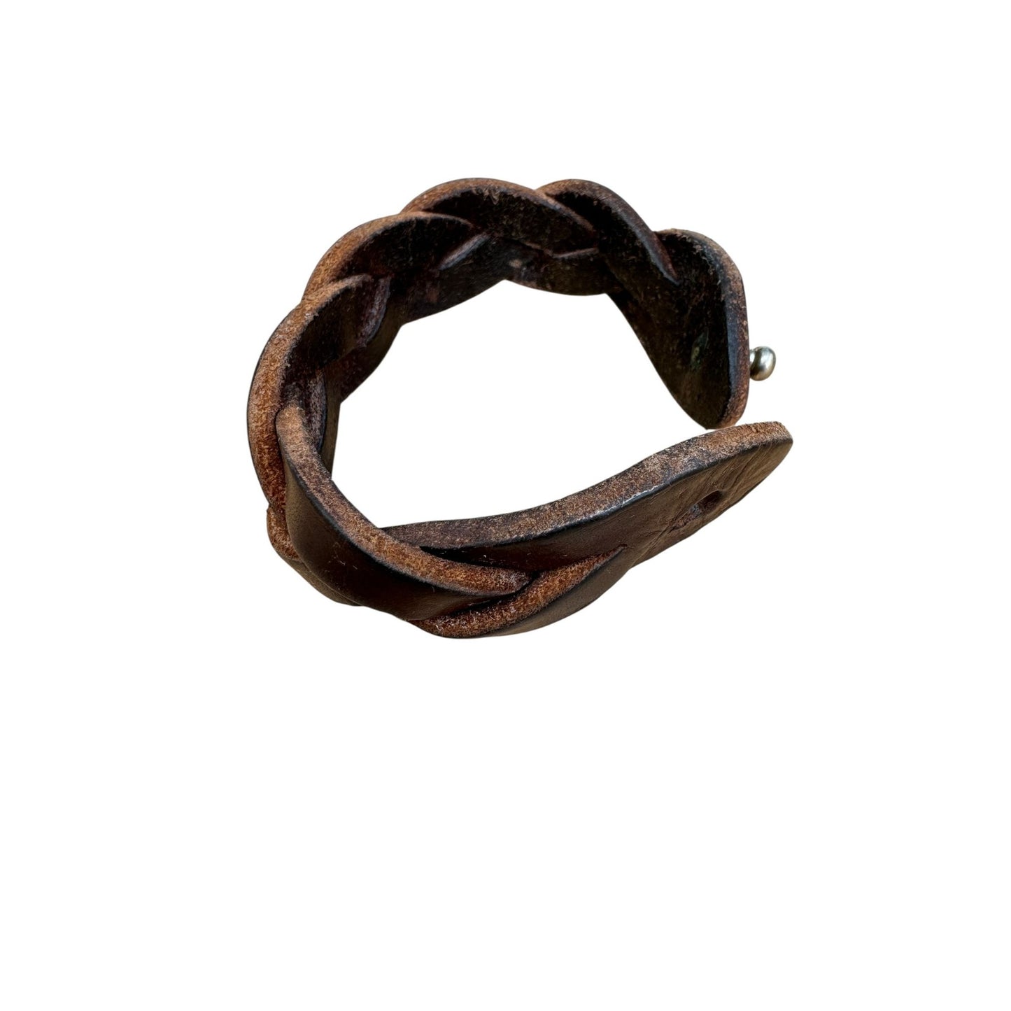 Vintage 1999 Brown Braided Leather Bracelet