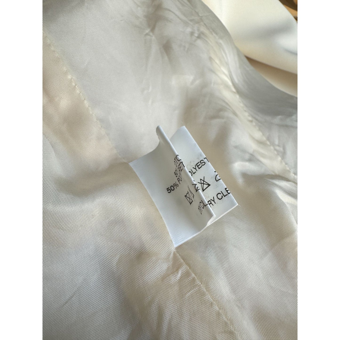 1990s Cream Blazer with Brown Leather Like Accents