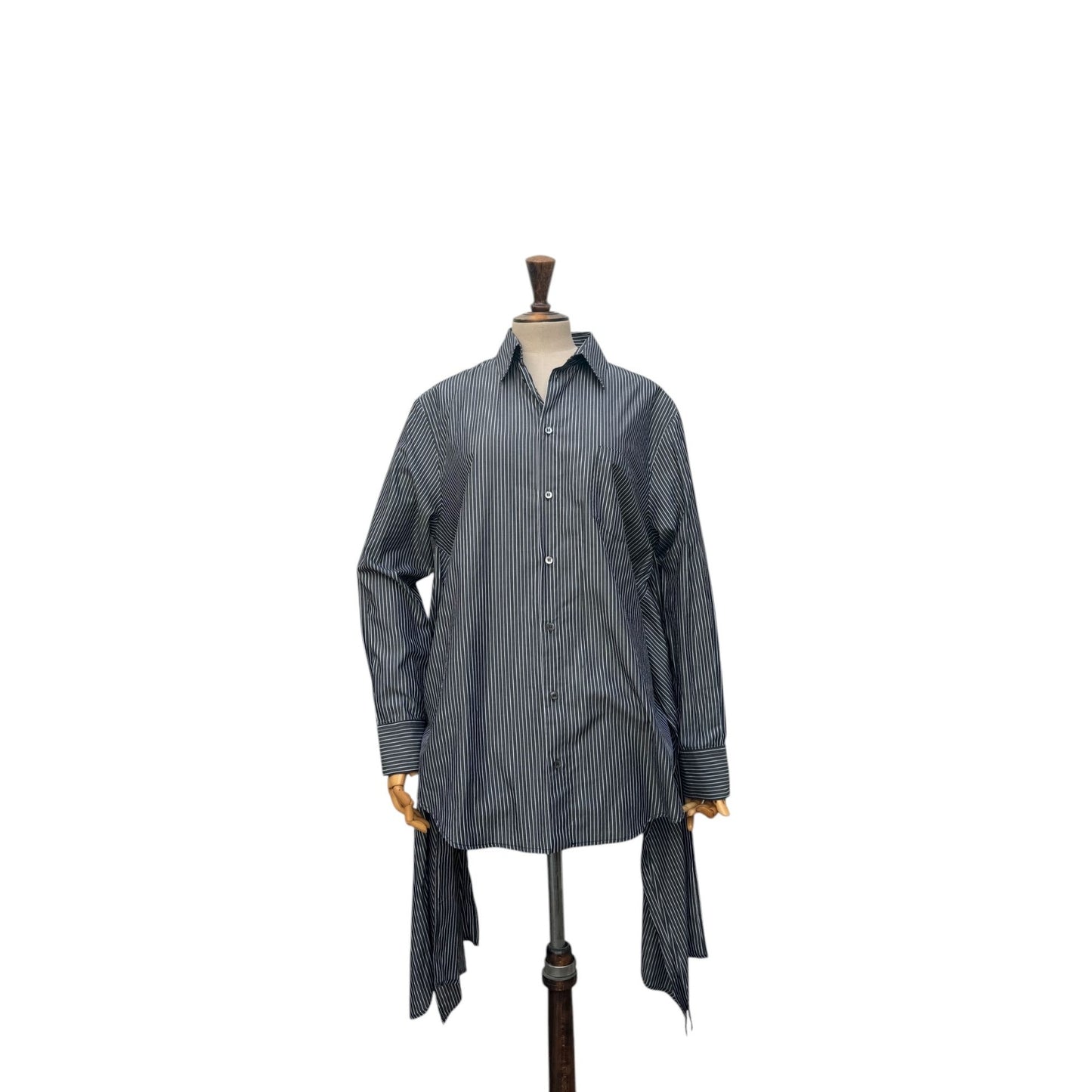 Grey Striped Cotton Shirt