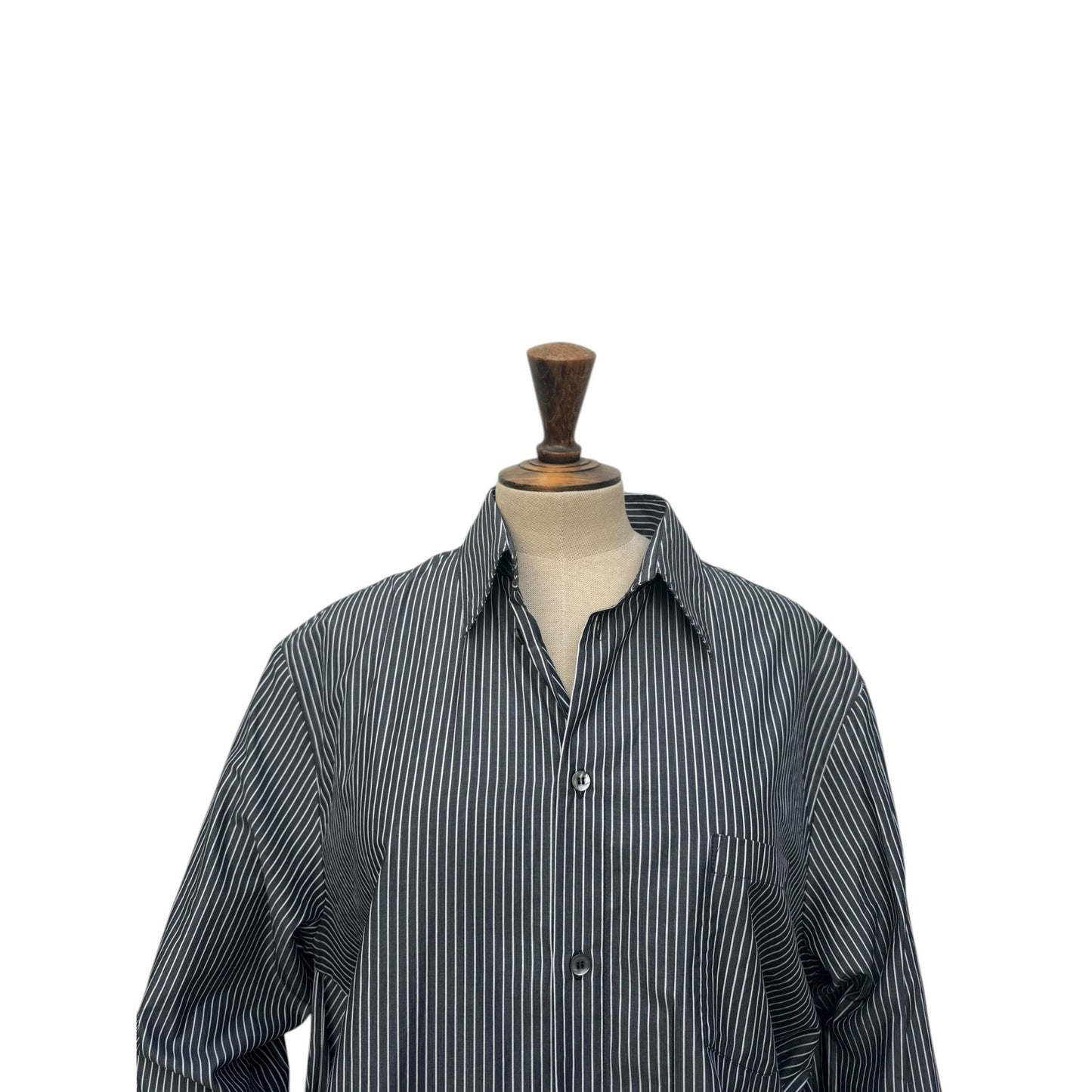 Grey Striped Cotton Shirt