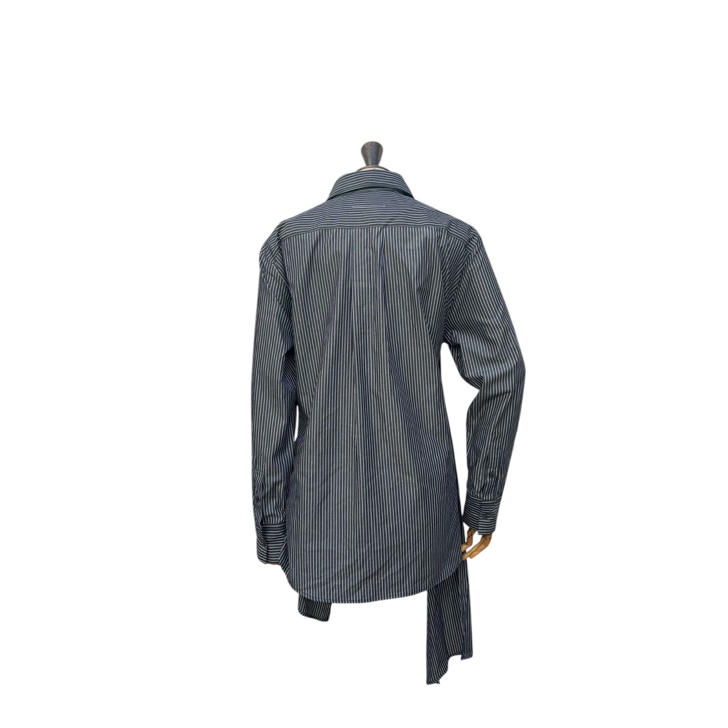 Grey Striped Cotton Shirt