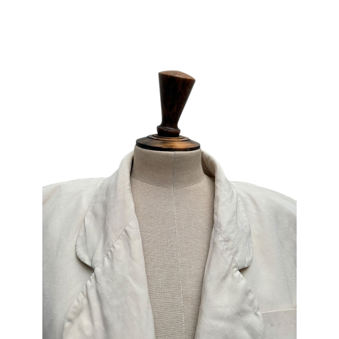 1980s Beige Linen Blazer Jacket