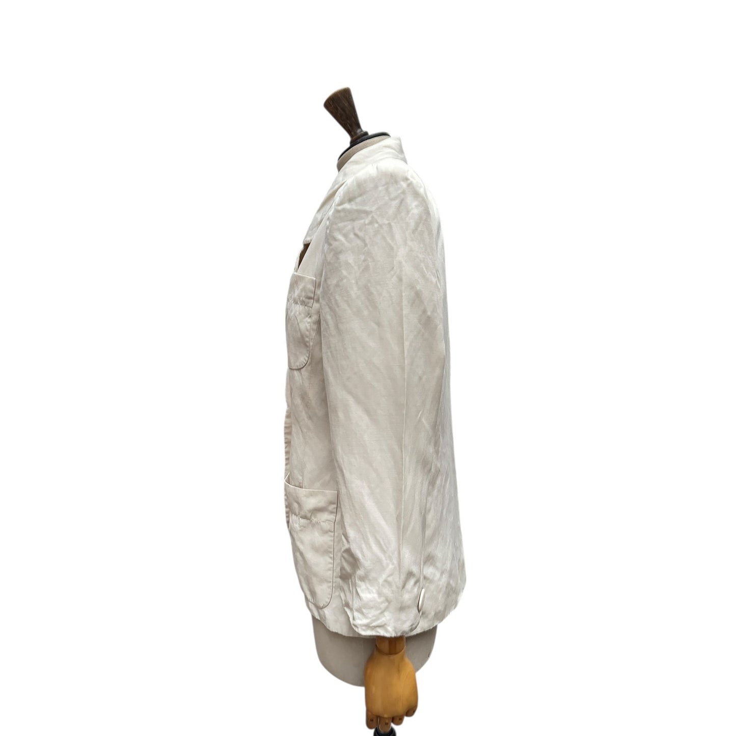 1980s Beige Linen Blazer Jacket