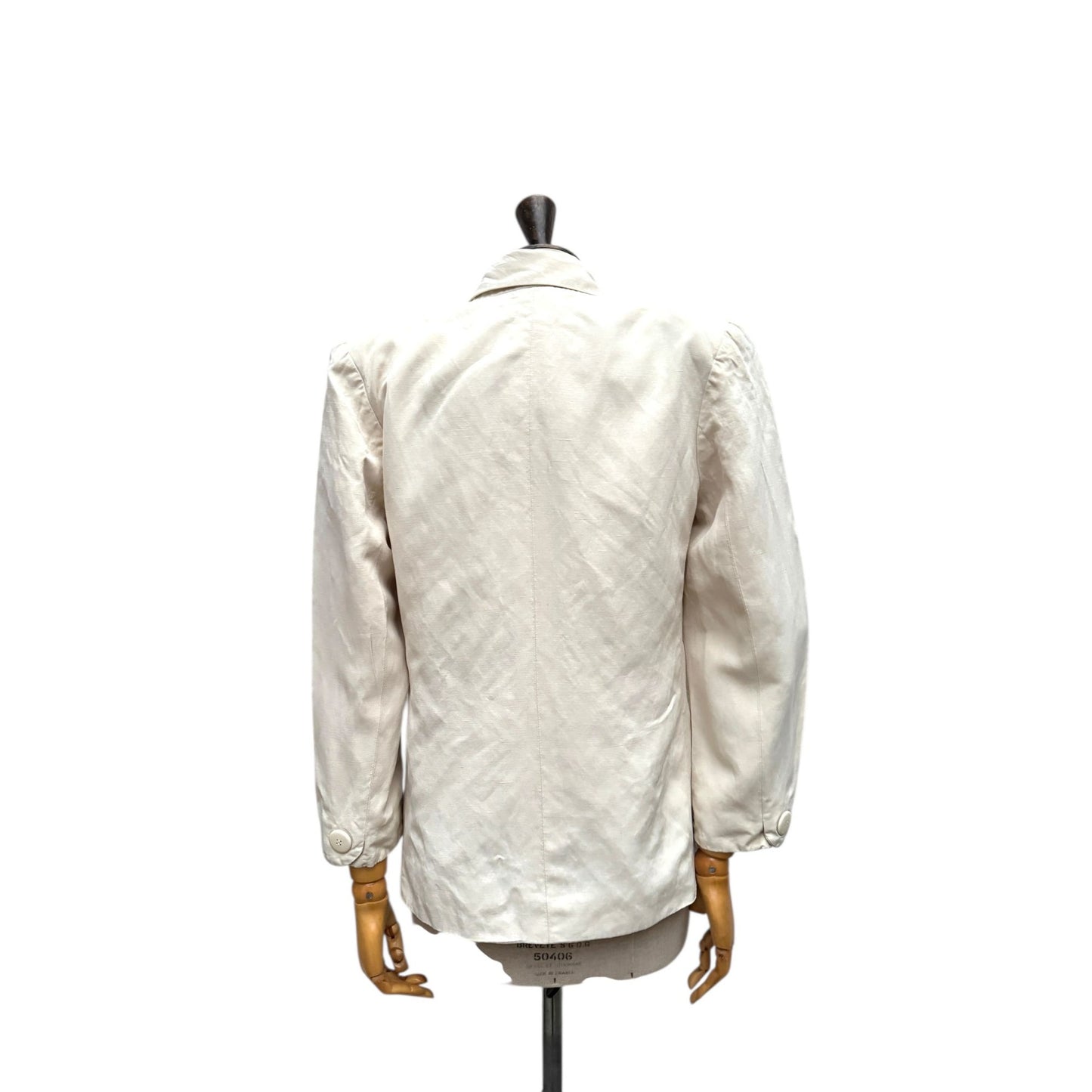 1980s Beige Linen Blazer Jacket