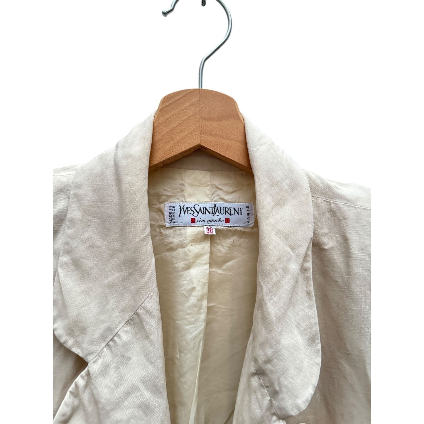1980s Beige Linen Blazer Jacket
