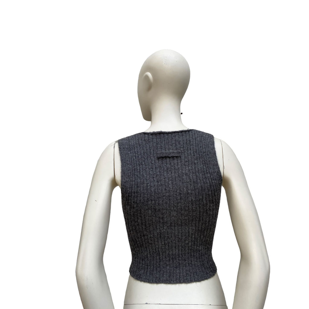 Vintage Grey Maille Vest Knit