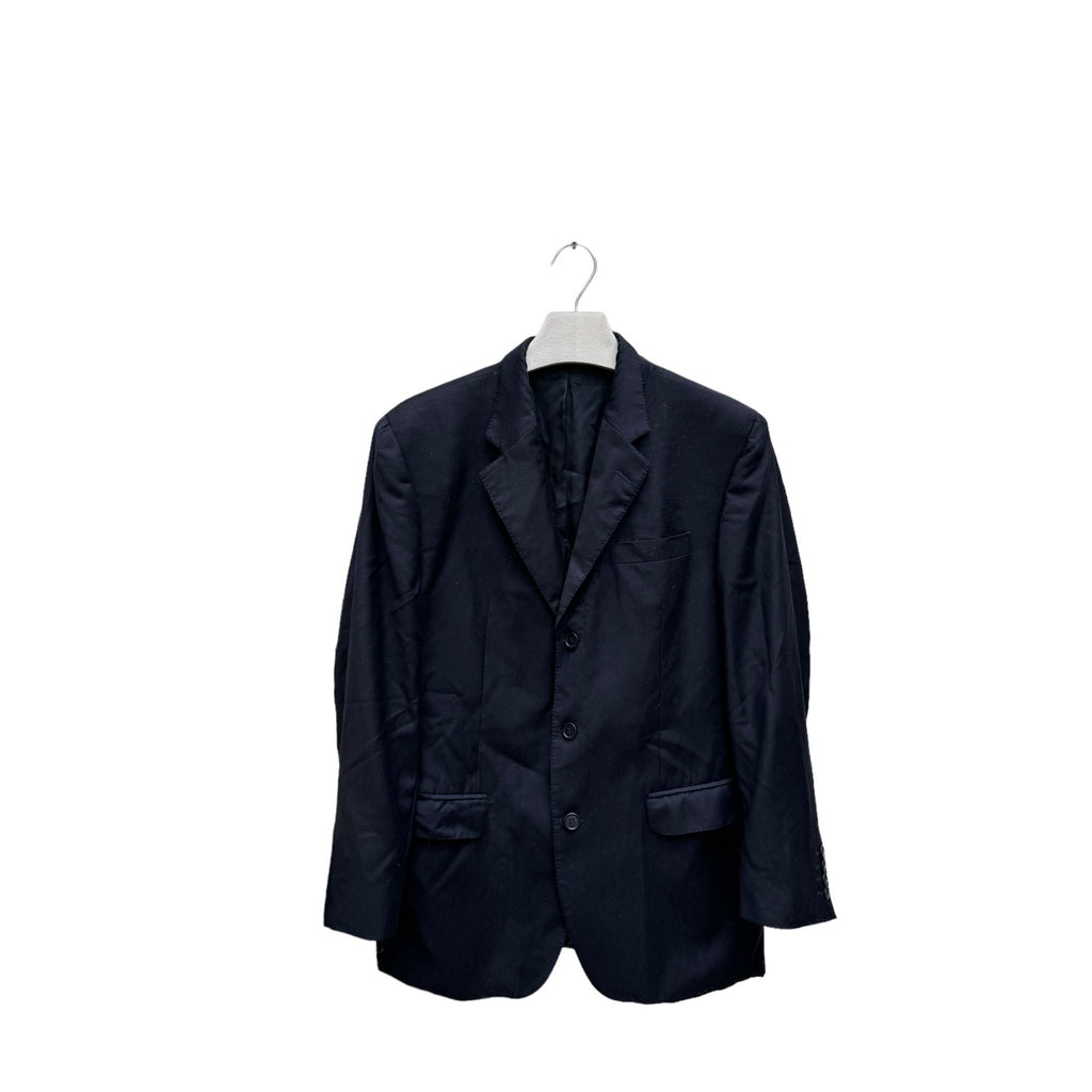 Dark Navy Striped Wool Blazer Jacket