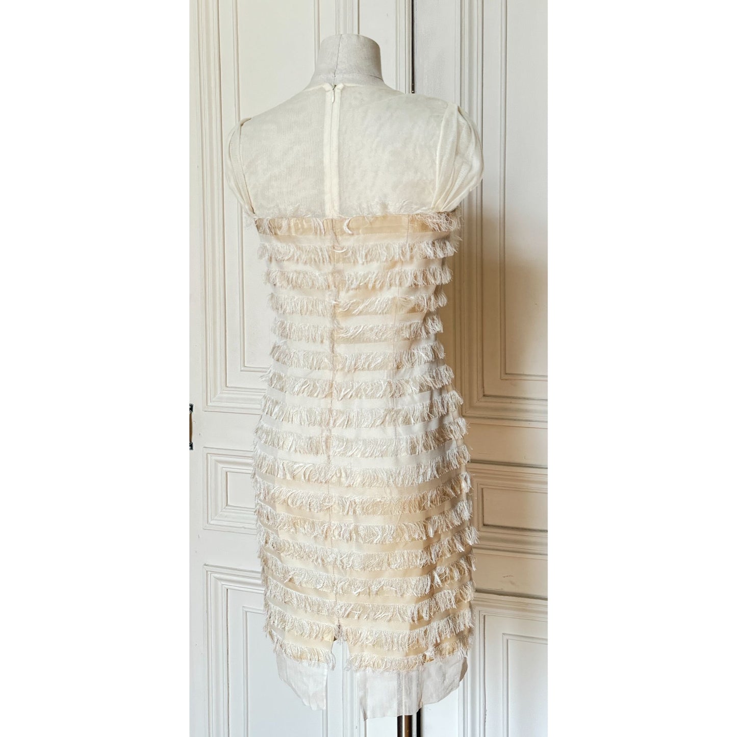 Spring Summer 2006 Ecru Silk Fringed Dress
