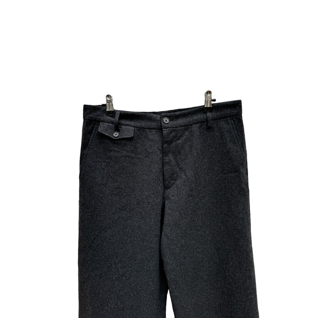 Grey Wool Wide Pants