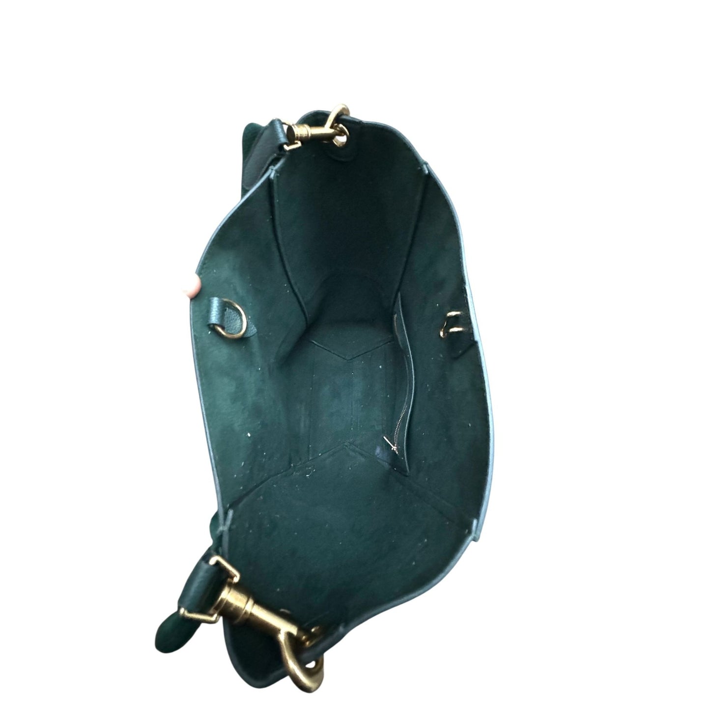 Sangle Bucket Bag in Green Grained Leather