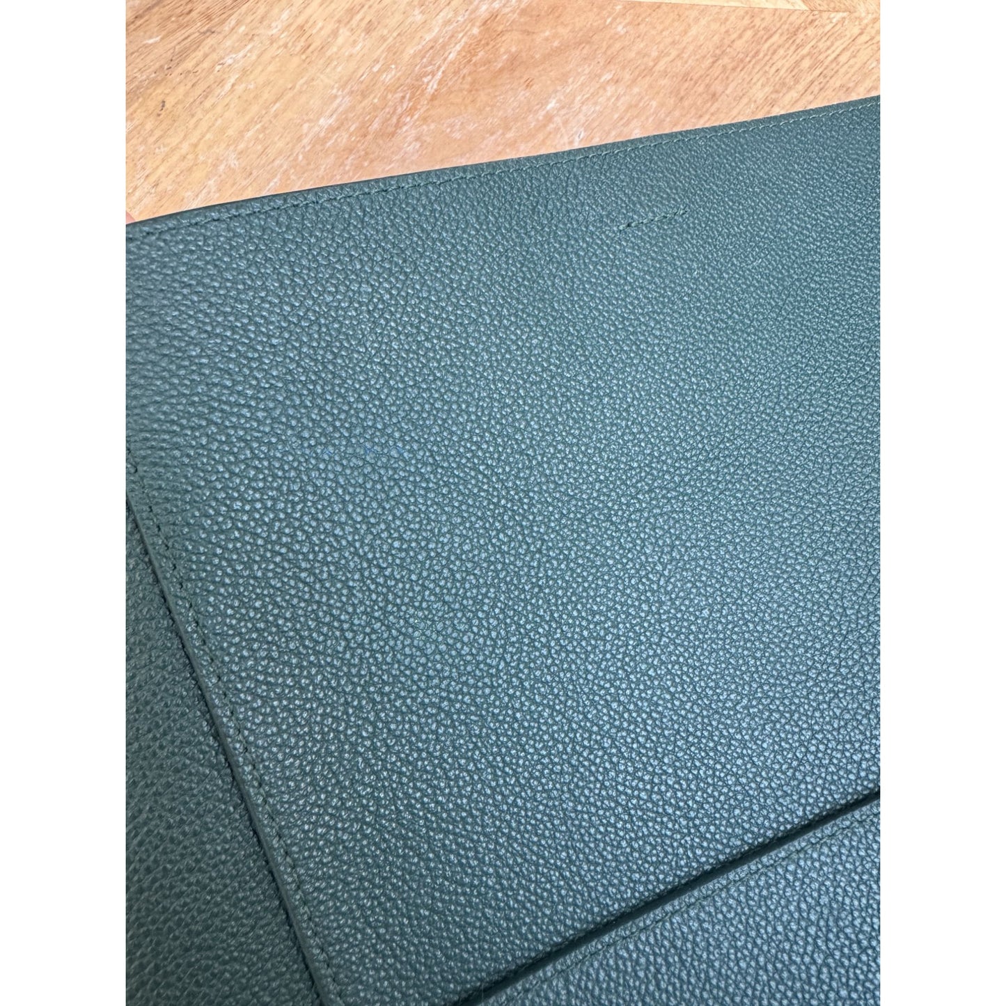 Sangle Bucket Bag in Green Grained Leather