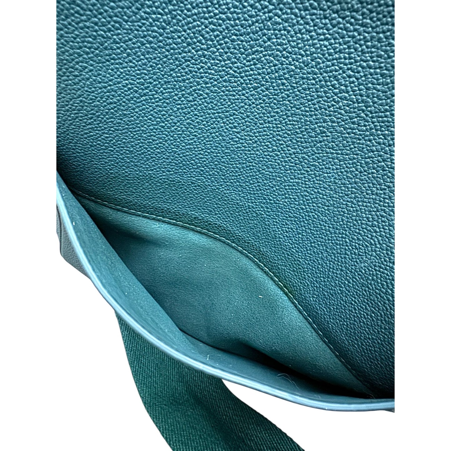 Sangle Bucket Bag in Green Grained Leather