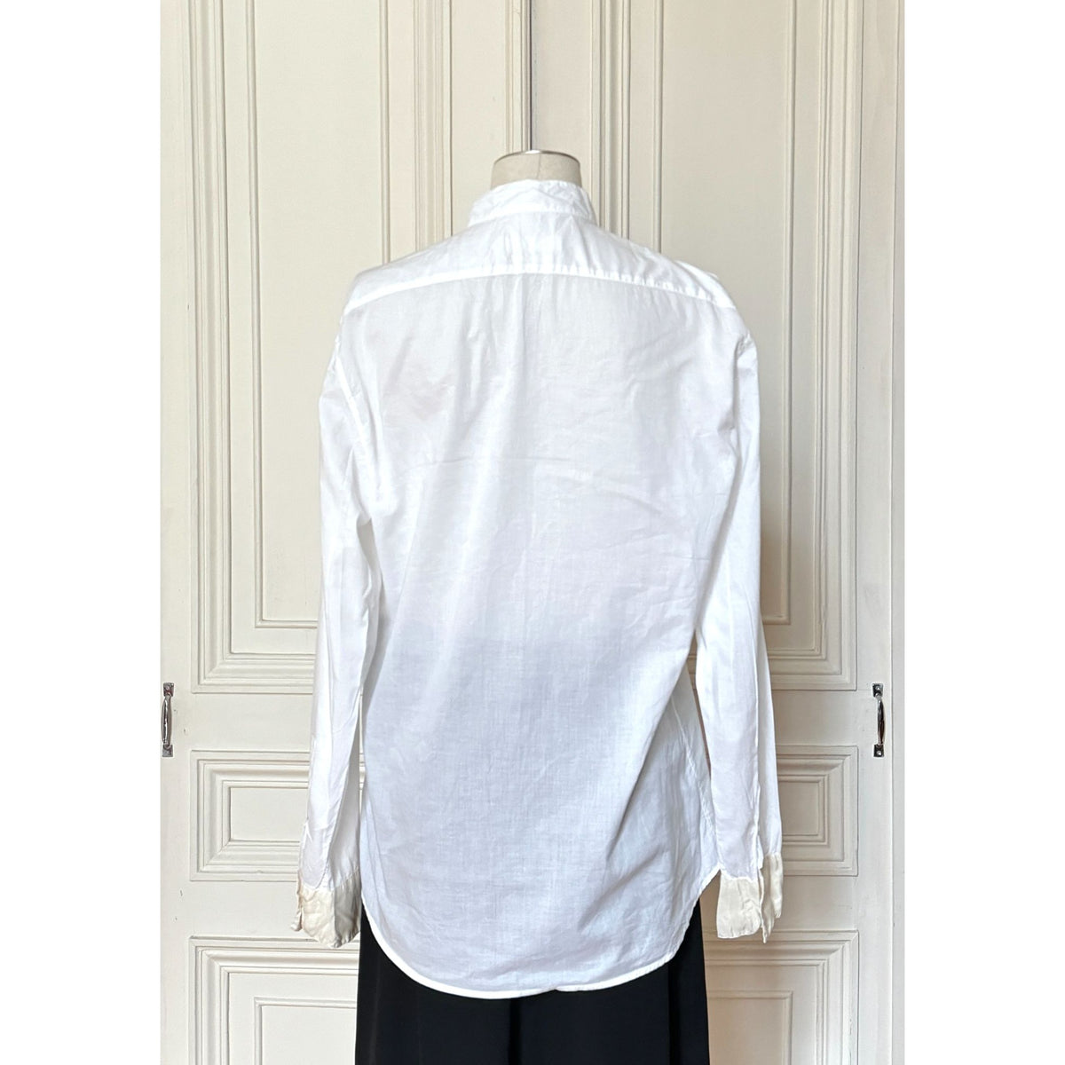 SS 2004 White Cotton &amp; Silk Romantic Bib Shirt