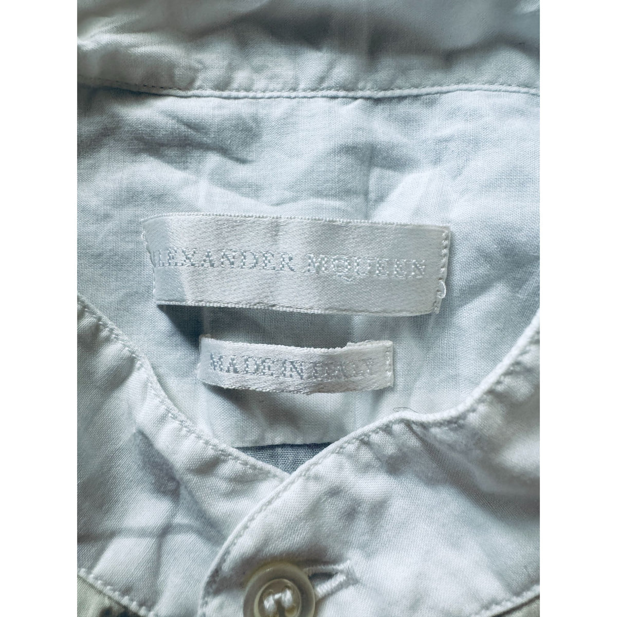 SS 2004 White Cotton &amp; Silk Romantic Bib Shirt