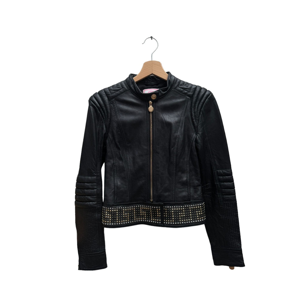 Women's Studded Leather Biker Jacket